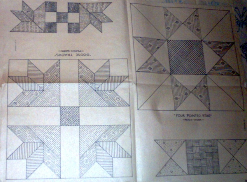 1930's  Goose Tracks & 4 Pointed Star patchwork quilt ptrn (23) - $10.00