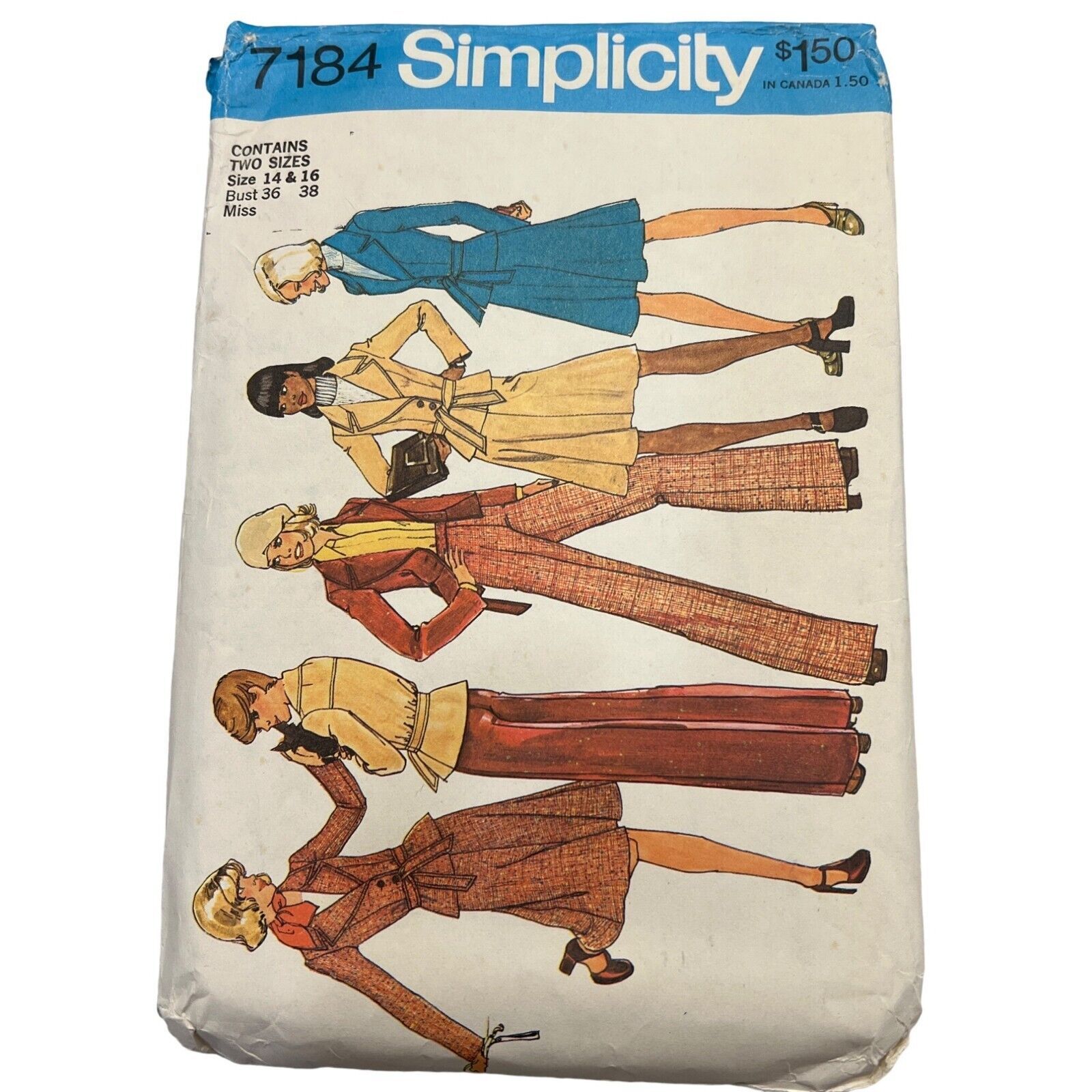 Simplicity 6726 1975 Misses&#39; Jacket Skirt Pants Sewing Pattern 14 - $4.80
