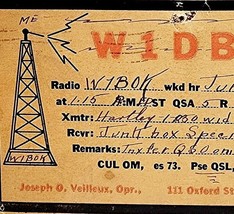 1932 Radio Station Postcard Waterville Maine W1DBQ Communications Antiqu... - $29.00