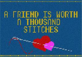 Pepita Needlepoint Canvas: Friends Stitches On Denim, 10&quot; x 7&quot; - £39.97 GBP+