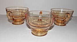 Vintage New Martinsville Moondrops Amber Depression Cup Lot 3in Tall Pedestal  - £9.64 GBP