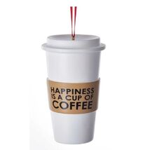 Happiness is a Cup of Coffee Christmas Tree Ornament A1811 - $12.76