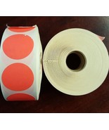 2 Rolls 1-1/4&quot; Flour. Pink Round Inventory Label Dot Stickers 1000 per R... - £15.65 GBP