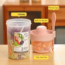Keep Fit Salad Meal Shaker Cup,Salad Container for Lunch, Portable Fruit and ... - £9.58 GBP