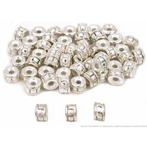 Rondelle Bali Bead Silver Plated Jewelry 5mm Approx 50 - £6.48 GBP