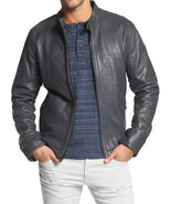 Mens Leather Jacket Stylish Genuine Lambskin Motorcycle Bomber Biker Jac... - $117.50