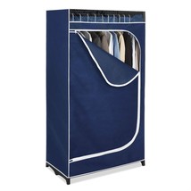 Portable Clothes Closet Wardrobe in Blue Breathable Fabric - £98.68 GBP