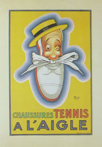 Chaussures Tennis a l&#39;aigle - (Tennis Advert) Framed Picture - 11 x 14 - £25.97 GBP