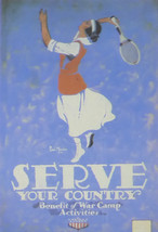 Serve your Country (tennis) - (Tennis Advert) Framed Picture - 11 x 14 - £25.97 GBP