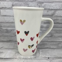 Starbucks Valentine&#39;s Day Mini Hearts Tall Coffee Tea Cup Mug White 16 O... - $14.21