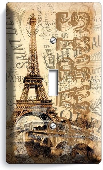 PARIS EIFFEL TOWER VITAGE POSTER SINGLE LIGHT SWITCH WALL PLATE COVER HOME DECOR