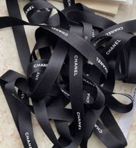 One Yard Of Chanel Classic Black Ribbon w/White Logo SOLD BY YARD 100% A... - $5.45