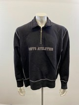 Roots Athletics Men&#39;s 1/4 Zip Mock Neck Sweatshirt Size XL Black Long Sl... - £11.03 GBP