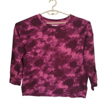 Terra &amp; Sky Tie Dye Sweatshirt Sz 14 Pink 0X Wine Pullover Cotton Blend ... - £15.55 GBP
