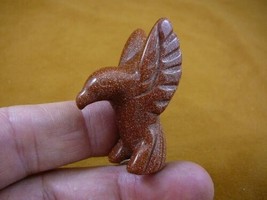 (Y-BIR-HU-559) little ORANGE Hummingbird stone gemstone humming bird fig... - £10.99 GBP