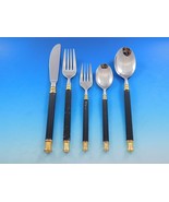Tucano Black Gold Accent Sasaki Japan Stainless Steel Flatware Set Servi... - $2,436.06 CAD