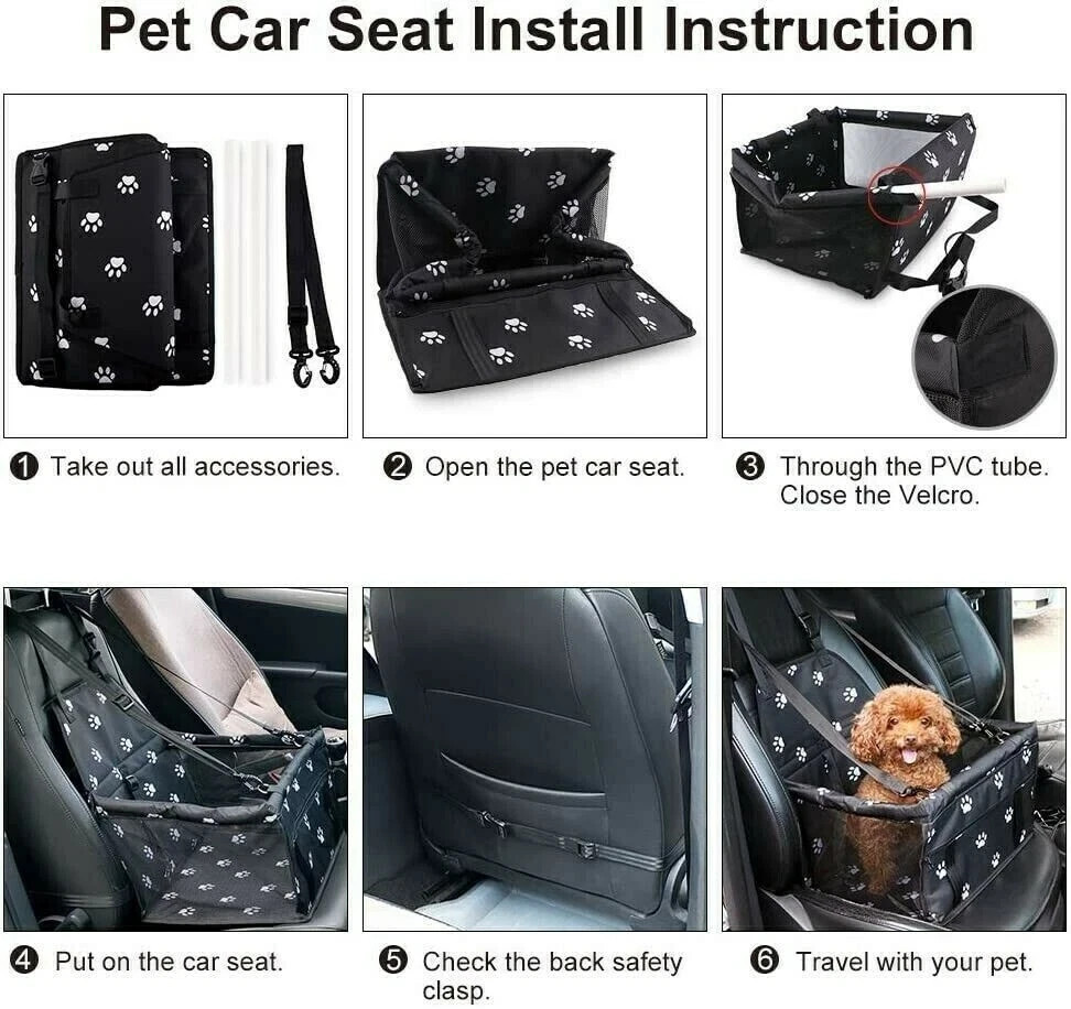 Portable Dog Car Seat Belt Booster Travel Carrier Folding Bag for Dog Cat Puppy Item image 2