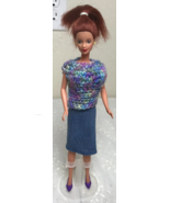 1966 Mattel Barbie 11 1/2&quot; Doll Red Hair Blue Eyes Knees Bend Handmade O... - £11.15 GBP