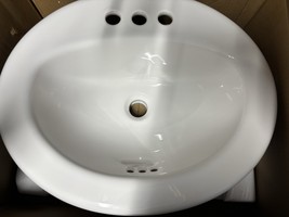 Project Source Drop-In Bathroom Sink Model #328882, White - $541.27 MXN