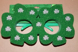 St.Patricks Day Irish Foam Fun Shamrock Glasses 8 1/2&quot; Glitter 104P - £5.18 GBP