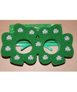 St.Patricks Day Irish Foam Fun Shamrock Glasses 8 1/2" Glitter 104P - $6.49