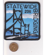 Statewide Bridging 2011 Patch-Blue-Girl Scouts-Square-Bay Ocean Clouds-Vtg - £4.63 GBP