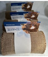 Panacea Burlap Garland Christmas 5 3/4&quot; wide x 15 Ft. Lot 3 New - $14.80
