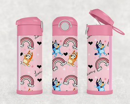 Personalized Bluey 12oz Kids Stainless Steel Water Bottle Tumbler - £17.29 GBP