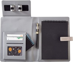 Faux Leather Notepad Portfolio Organizer Legal Pad Holder 6&quot; x 8.8&quot;-9&quot;  Grey NEW - £29.12 GBP