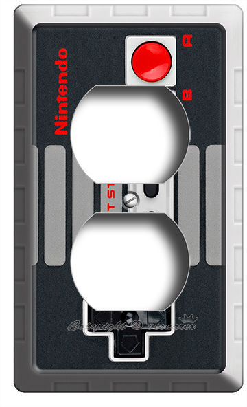 VIDEO GAME CONTROLLER CLASSIC NINTENDO NES DUPLEX OUTLETS COVER WALL ROOM DECOR