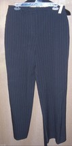 NWT Rafael Black Pin Striped Polyester Dress Pants Misses Size 10 - $14.84
