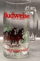 Budweiser King Of Beers CLYDESDALES 1989 Clear Glass Beer Mug - Official... - £5.71 GBP