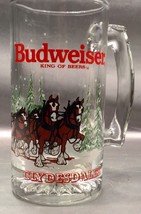 Budweiser King Of Beers CLYDESDALES 1989 Clear Glass Beer Mug - Official... - £5.66 GBP