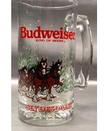 Budweiser King Of Beers CLYDESDALES 1989 Clear Glass Beer Mug - Official... - £5.62 GBP