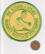 Vtg Bowling/Muscular Dystrophy Patch-Yellow/Green-Oval-Embroidered-USA-S... - €11,90 EUR