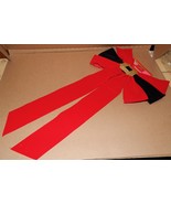 Christmas Red Velvet Bow 12&quot; x 24&quot; Non Wired Indoor Holiday Style Glitte... - $4.76 CAD