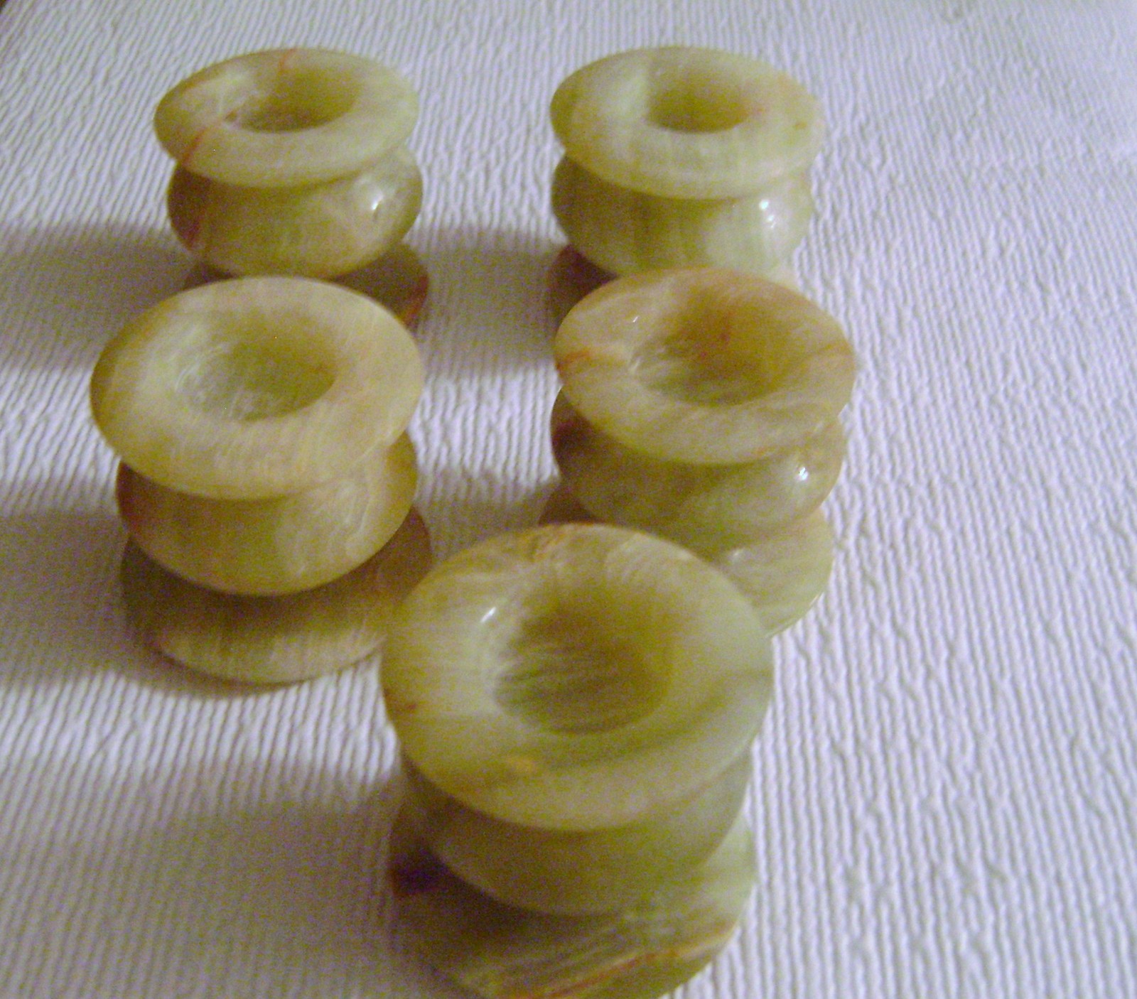 Green Marbled  Onyx Candle Holders - $14.00