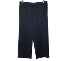 ADIDAS black mesh crop 3 stripe joggers athletic pants women&#39;s size small - £14.37 GBP