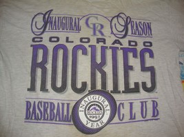 Vintage 90's MLB Colorodo Rockies 1993 inaugural Season T shirt  Adult Size L - £9.32 GBP