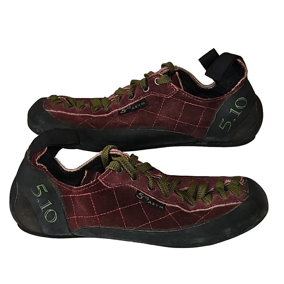 Five Ten Climbing Shoes Mens US 8.5 5-10 Stealth C4 Maroon Suede Leather... - $47.02