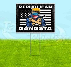 Trump Republican Gangsta 2024 18x24 Yard Sign With Stake Corrugated Bandit - £22.70 GBP+