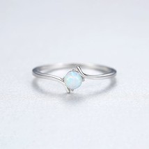 CZCITY Delicate Small Ball Fire Opal Wedding Rings for Women Romantic Colorful B - $18.44