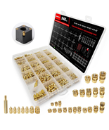 548pc Heat Set Threaded Insert Kit #2-56 to #10-32 Brass for 3D Printing Parts - $47.33