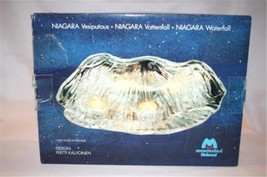 MUURLA Finland Hand Made Glass Niagara Falls Waterfall Tealight Holder  #925 - £38.61 GBP