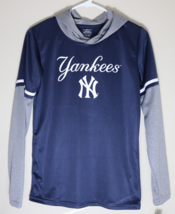 MLB New York Yankees Boys Long Sleeve Twofer Poly Hooded Sweatshirt Size... - £18.52 GBP