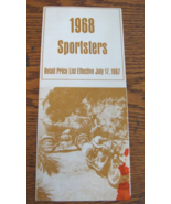 1968 Harley Davidson Sportster XLCH CH Original Price List Brochure Moto... - $11.88