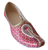 Men Shoes Indian Handmade Sherwani Loafers &amp; Slip Ons Red Loafers Mojari US 6-12 - £44.09 GBP