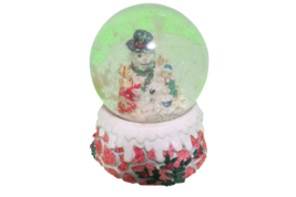 Vintage 1992 Scenic Christmas Holiday Snowman Snowglobe Handcrafted Resin Base  - £15.68 GBP