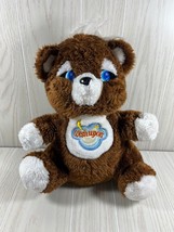 Animal Toy Wish-Upon Bear vintage plush teddy 1985 moon star eyes brown white - £24.37 GBP