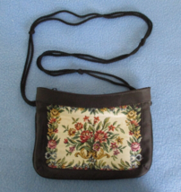 Vintage Floral Pattern Needlepoint Purse Bag Clutch - £7.19 GBP